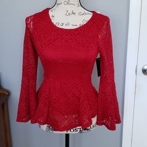 Red detailed blouse